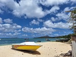 Paradise Beach with Union Island in the distance.